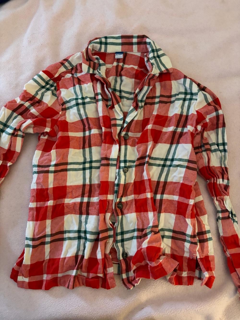 Old Navy Red, White & Green Plaid Button-Front Dress